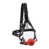 Δερμάτινο Head Harness με Μπαλάκι – Κόκκινο