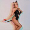 Goth Στολή Διαβολάκι – Sexy Fishnet Bodysuit για Halloween & Party