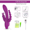 3-in-1 Rabbit Δονητής – Επαναφορτιζόμενος G-Spot, Κλειτοριδική & Πρωκτική Διέγερση (7 Λειτουργίες) Χρώμα (ροζ )￼￼