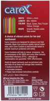 Χρωματιστά Προφυλακτικά Carex Colours με πολλαπλές γεύσεις και ραβδώσεις 12Τμχ