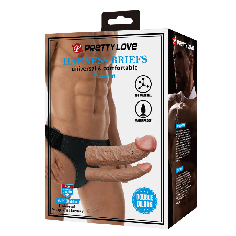 PRETTYLOVE Double Strap On Dildo Herness
