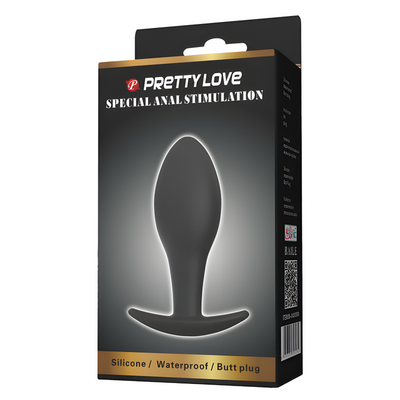 Pretty Love Silicone Butt Plug Anchor Πρωκτική Σφήνα Black 8.5cm
