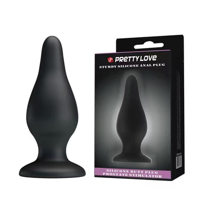 Pretty Love Sturdy Πρωκτική Σφήνα Σιλικόνης Medium Μαύρη 15.4cm