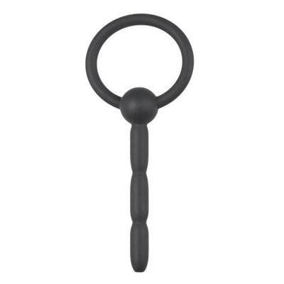 Ραβδωτό Σιλικονούχο Penis Plug - Μαύρο
